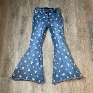 Judy blue star super flared jeans size 11 or 30 bell bottoms Americana concert